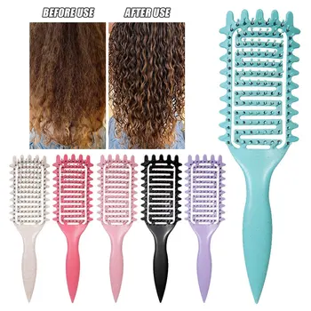 3 in 1 Curl Define Styling Brush Hollow Out Detangling Hair Brush Tangled Hair Comb Shaping Defining Curls Barber Styling Tools