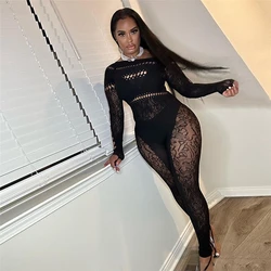 Jumpsuit Women 2023 Knitted Long Sleeve Fall Bodysuit Women's Pants Luxury Womens Overalls Sexy Nightwear Baddie Outfits Y2K