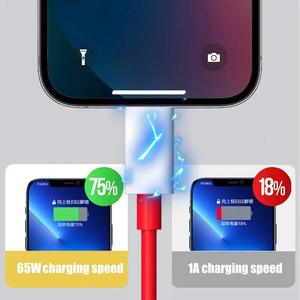 PD 65W USB C to USB C 케이블 6A 고속 충전 휴대폰 충전기 데이터 케이블 (원플러스 에이스 12 11 10T 9 8T 7T 타입 C 퀵차지 케이블)