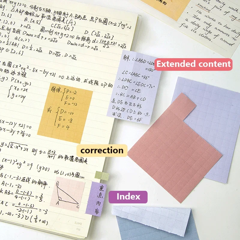 Morandi Tearable Sticky Notes Index Tabs Double-sided Tape Design Classification Notes Kawaii Stationary School Office Supplies - 3