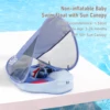 Mambobaby Float Dropshipping Non-Inflatable Baby Float with Canopy Waist Swimming Chest Floater with Tail Float Trainer 4