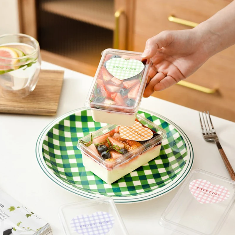 10pcs Transparent Plastic Hinged Takeout Containers,Food Packaging Boxes,Suitable For Desserts,Cakes,Cookies, Salad,Food