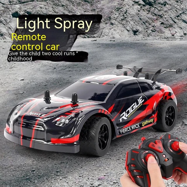 1:18 controle remoto corrida drift spray esporte carro 6ch 30 minutos 360-degree  rotação simulação de luz música alta velocidade rc carro brinquedo do miúdo  - AliExpress