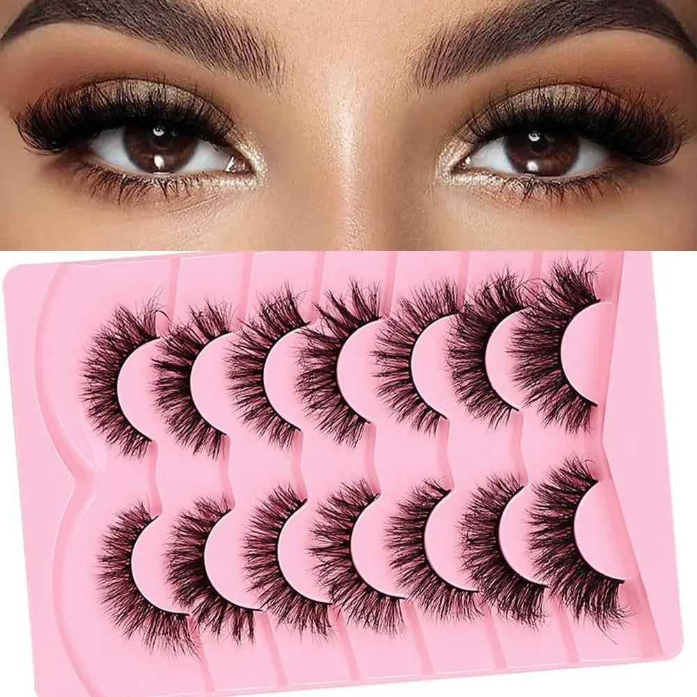 

Dramatic False Eyelashes Faux Mink Wispy Fluffy Fake Lashes Handmade Reusable Long Messy Faux Mink Eyelashes Eyelash Extension