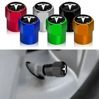4Pcs Car Tire Valve Caps Metal Tyre Air Stems Cover Car Accessories For Tesla Model 3 Y S X 2023 2024 2021 SpaceX Roadster Auto 1