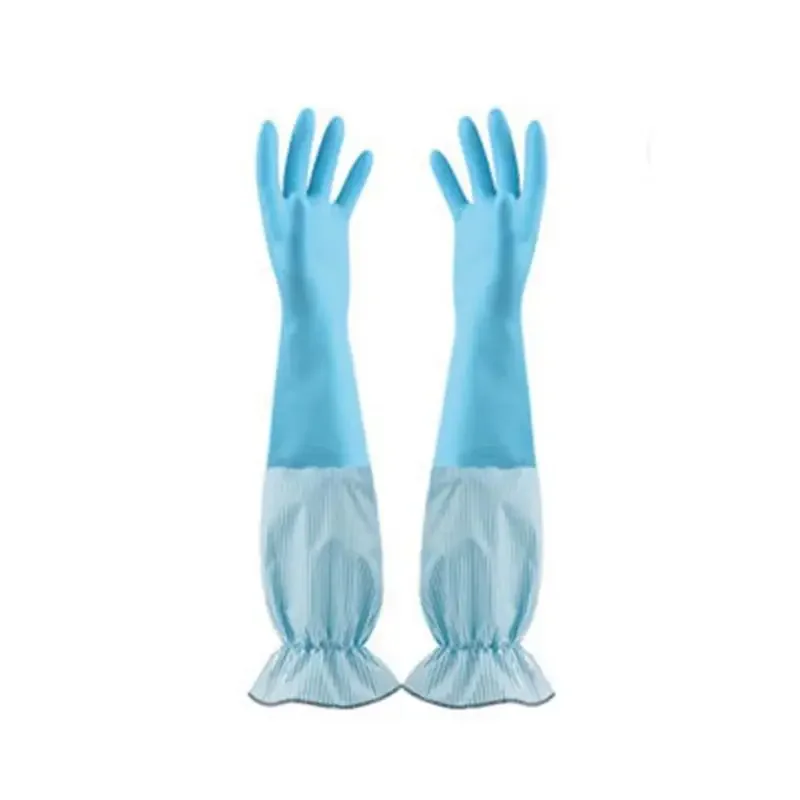 Description Picture 4 of itemWashing Dishwashing Cleaning Rubber Durable Household Long Thickening Women Gloves Sleeve Floral Waterproof Kit