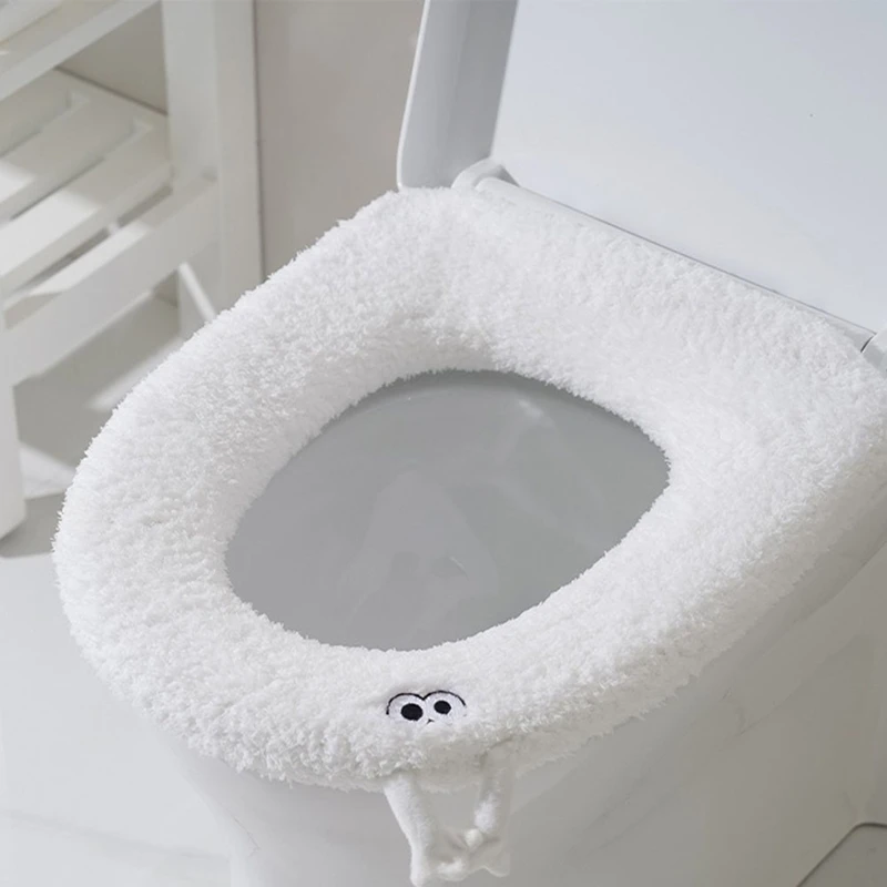 A60Z Top Plush Bathroom Mat Thickened Domestic Toilet Cushion Washable Toilet Seat Pad 3