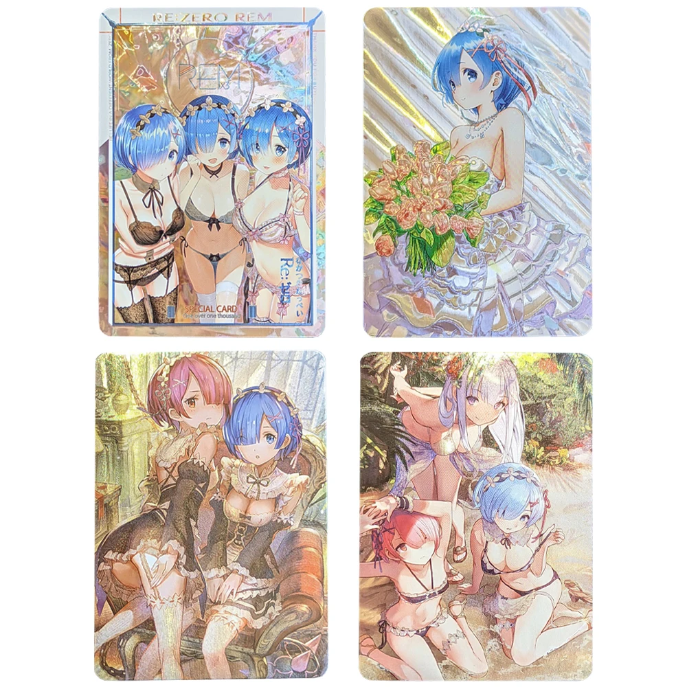 

Anime Rem Featured flash card Hatsune Miku ACG Sexy Kawaii Re:Life in a different world from zero Anime Game Collection Card Toy