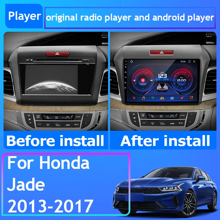

Автомобильный радиоприемник Carplay Android 13 для Honda Jade 2013-2017 GPS-навигация Android Авто No 2din DVD сенсорный экран задняя камера