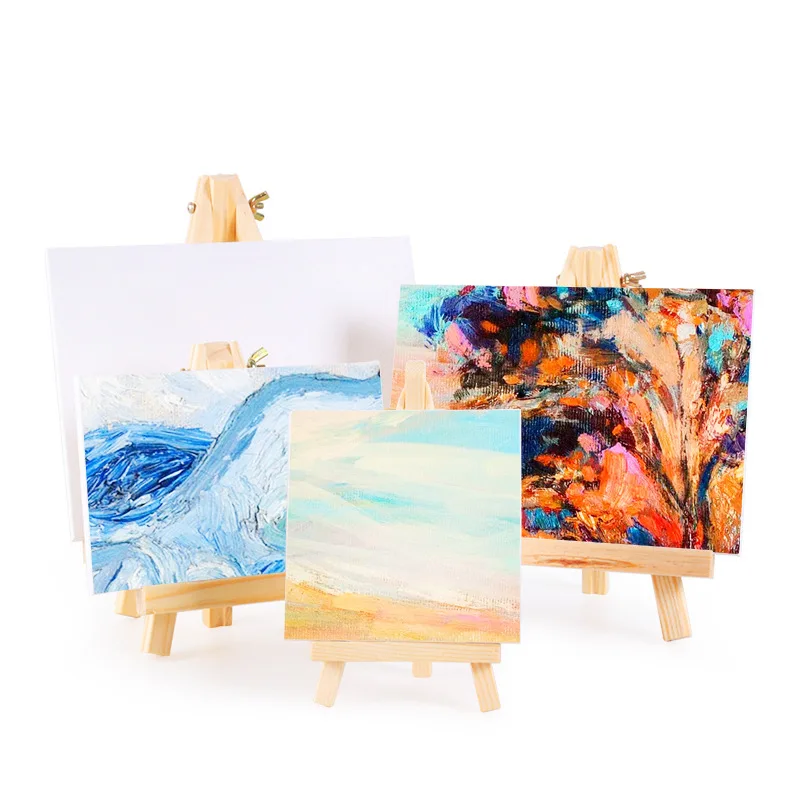 

Wood Mini Easel Canvas Set Frame Tripod Meeting Wedding Table Number Name Card Stand Display Kids Painting Home Decor HB-018