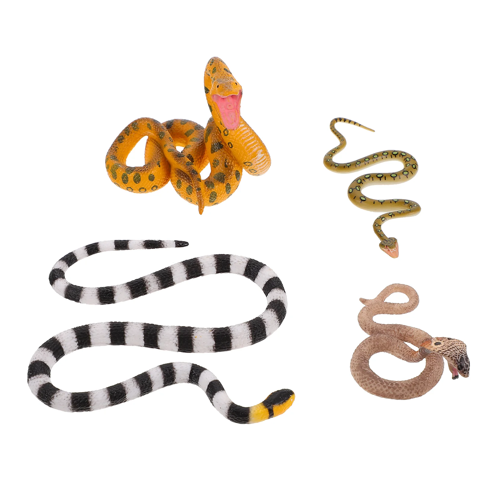 

4 Pcs Snake Model Toys Tabletop Decorations Puzzle Scary Lifelike Fake Snakes Pvc Halloween Tricky Party Child Creative Models