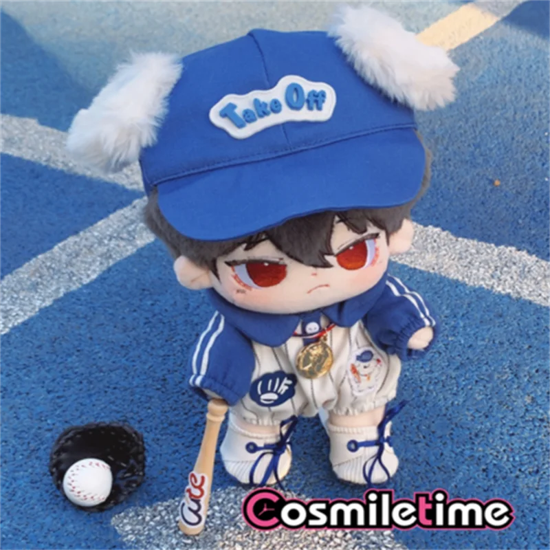 

For Plushie Plush 20cm Doll Blue Baseball Gym Suit Clothes Dress Up Cosplay Children's Toy Accessories Xmas Gifts