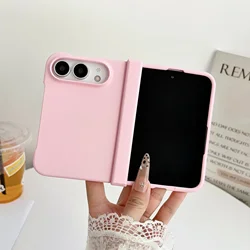 Luxury Frosted Candy Color Shockproof Phone Case with Folding Hinge Design - iPhone Ultra (Pink)