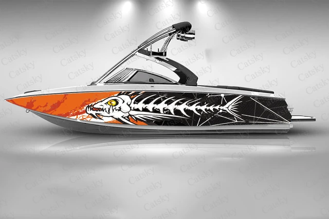 Herringbone honeycomb camouflage Boat stickers vinyl boat wrap