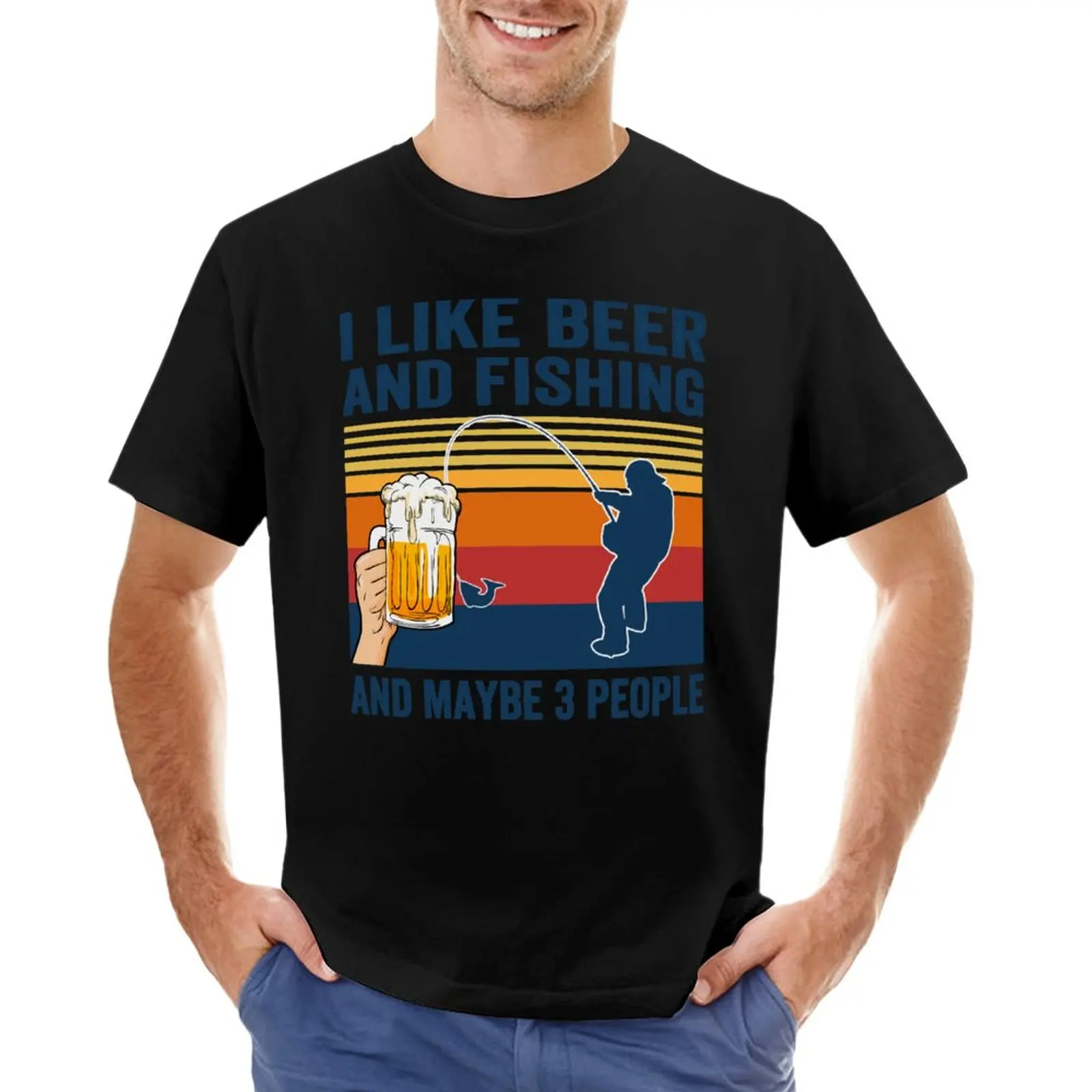 

I like beer and fishingand maybe 3 people T-Shirt quick drying shirt funny t shirt plus size tops mens white t shirts