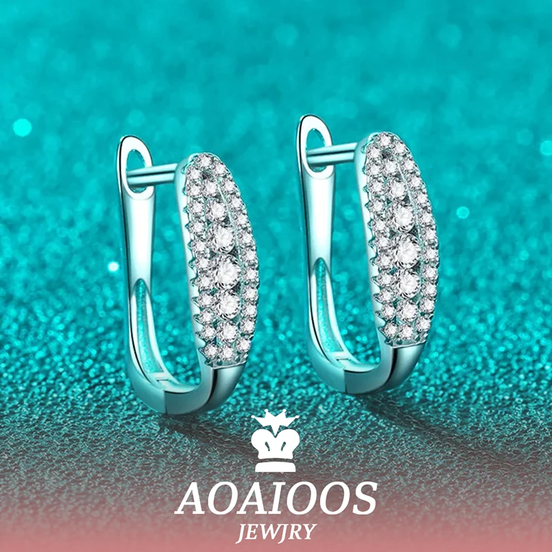 

DRring 0.44cttw женские серьги с круглым вырезом, Классические свадебные украшения, твердые серебряные женские серьги из серебра 925 пробы, подарок на день рождения