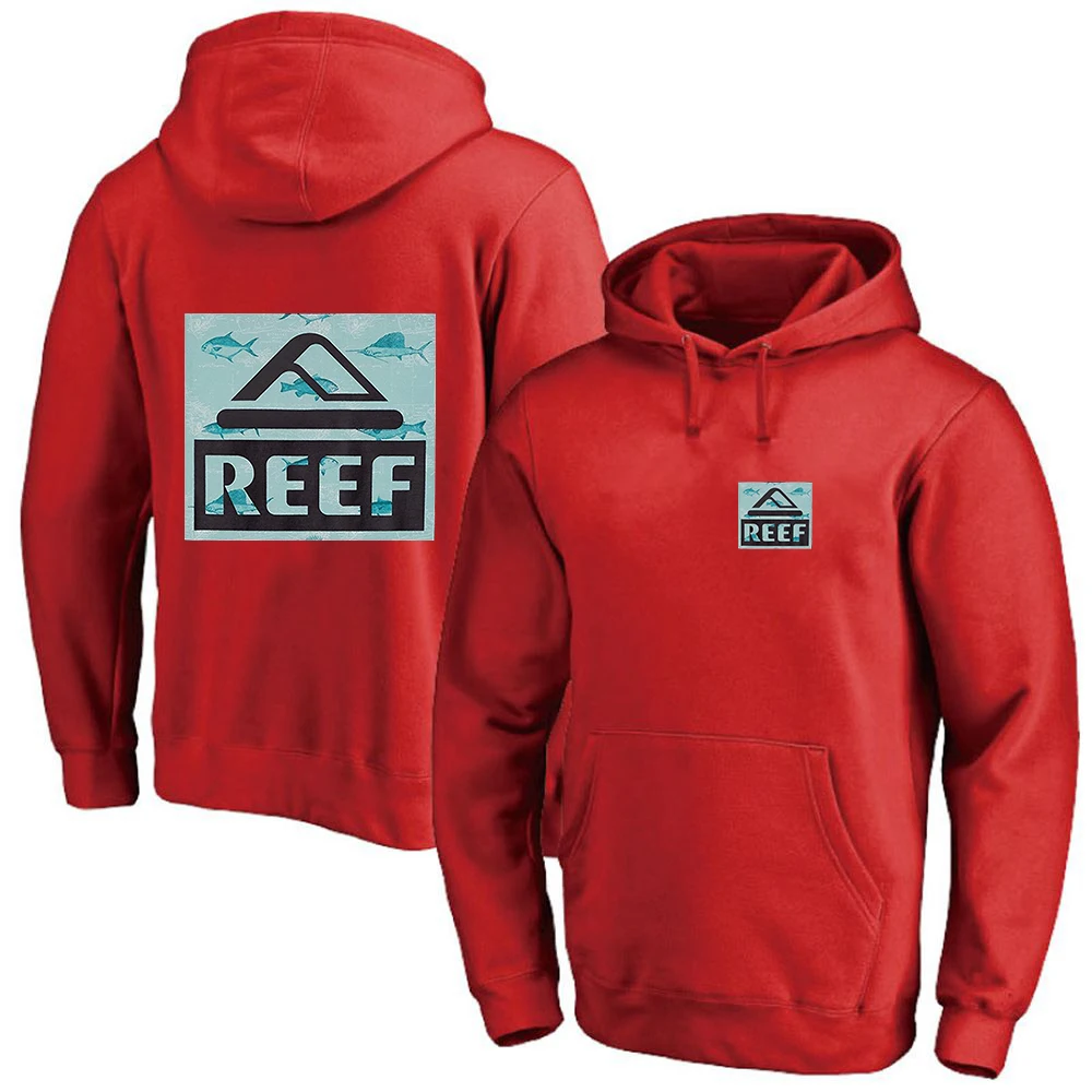 Reef 2023 Men Brand Printing Solid Color Pullover Hoodie Spring and Autumn Hip Hop Streetwear Comfortable Casual Tops
