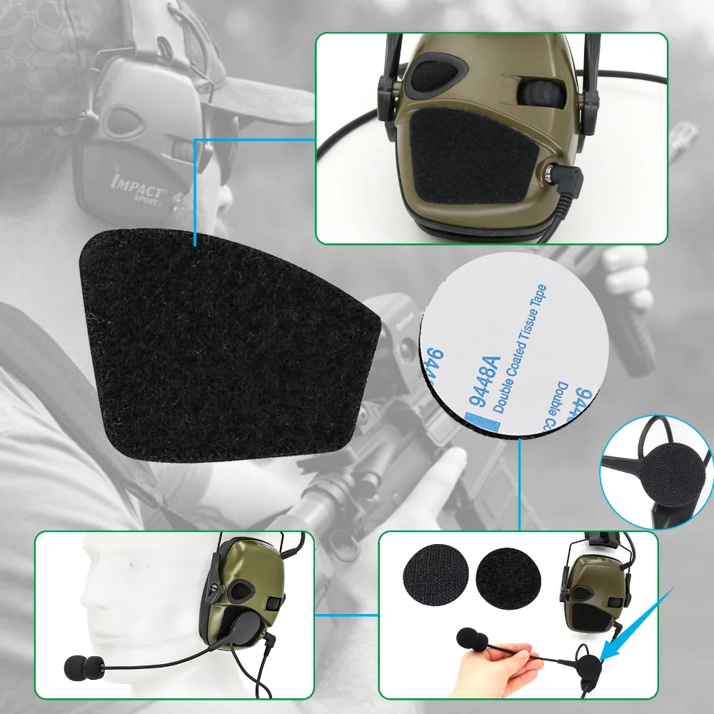 Tactical PTT Y Line Kit Microphone for Howard Leight Impact /ZOHAN EM054/SORDIN IPSC Noise Airsoft Shooting Headphone Accessorie