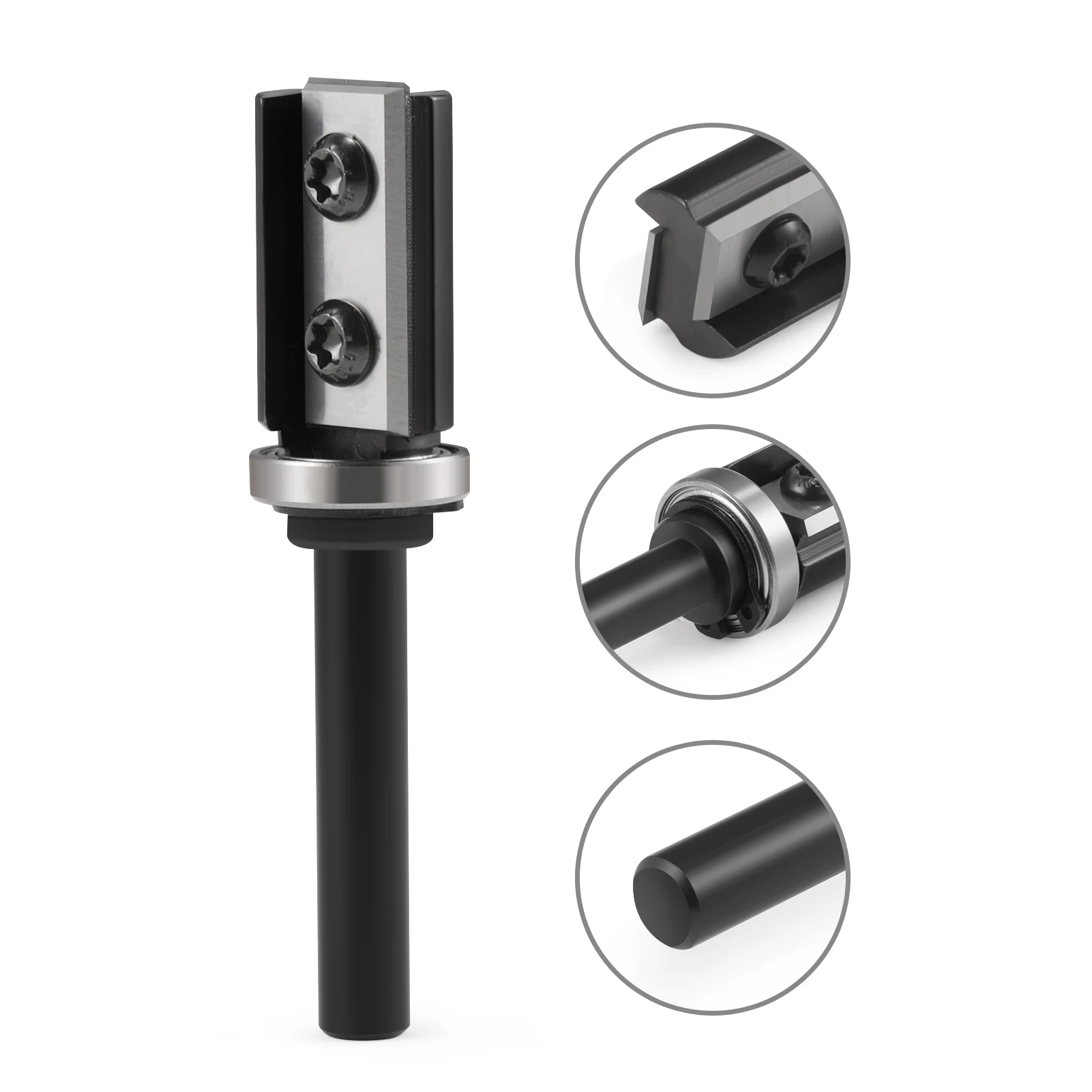1pcs 8mm 12mm 1/2 목재 대패 비트 트리밍 비트 밀링 커터 목재 CNC 목공 도구 삽입 교체 가능한 블레이드 엔드 밀