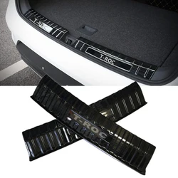 Enhanced Car Rear Bumper Sill Protection Guard Panel Cover Trim (Brushed metal Black)