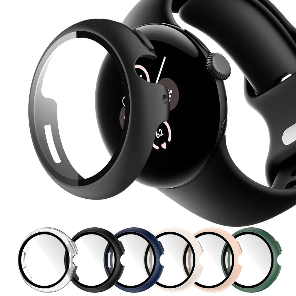 Premium Full Coverage Protective Watch Case with Built-in Tempered Glass and Shockproof Hard PC Bumper