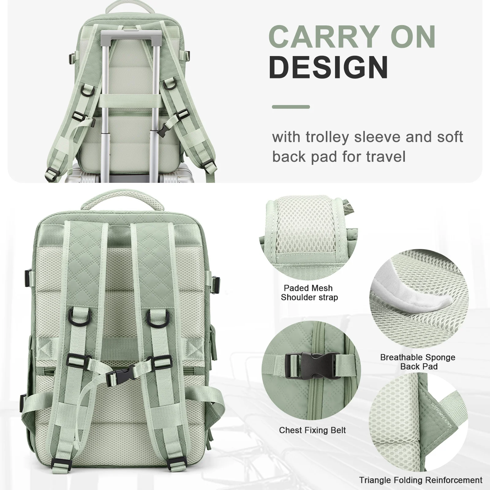 Large Travel Laptop Backpack for Men Women，Backpack with USB Charging Port, Cabin Backpack, College, Business, Travel, Climb Bag 5