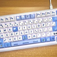 Mechanical Keyboard PBT Keycap Firmament Theme 142 Keys/Set KCA Profile DYE Sub White Blue ANSI Layout For Outemu MX Switch - Image 4