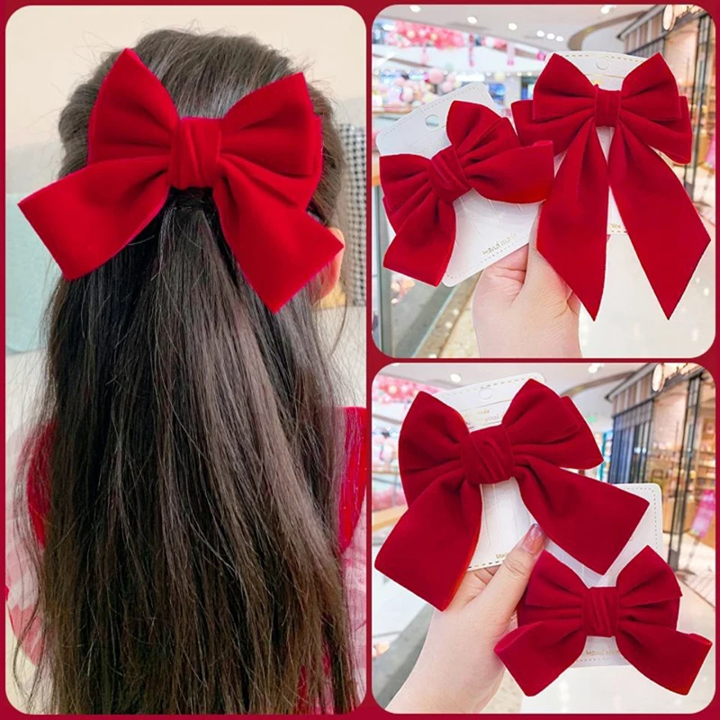 

1PC Kids Girls Hair Clip Cute Sweet Bowknot Princess Hair Styling Accessories Gift Children Hair Clips Velvet Hair Accessory