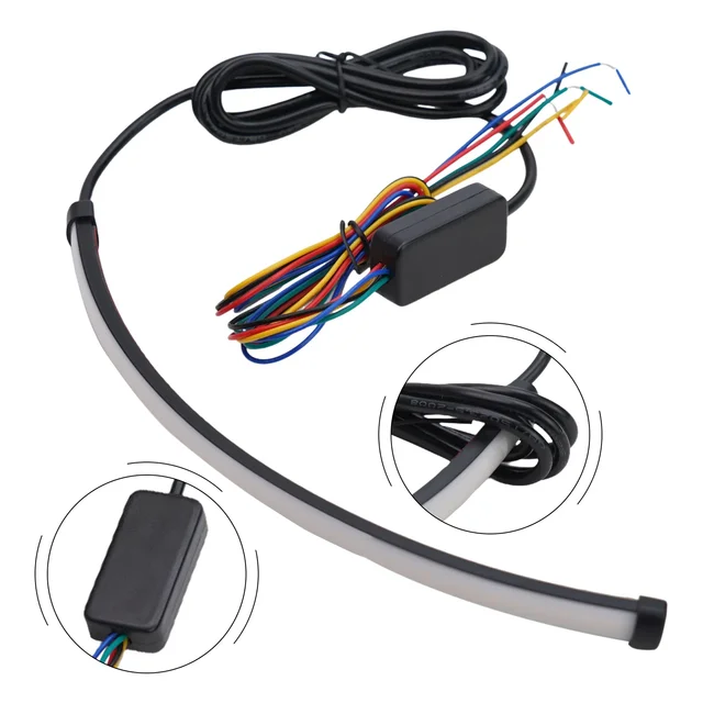 Motorcycle LED Strip Light Start Scan Flexible LED Motorcycle Stop Light 20CM Motorcycle Tail Light Car Turn Signal Lights 2