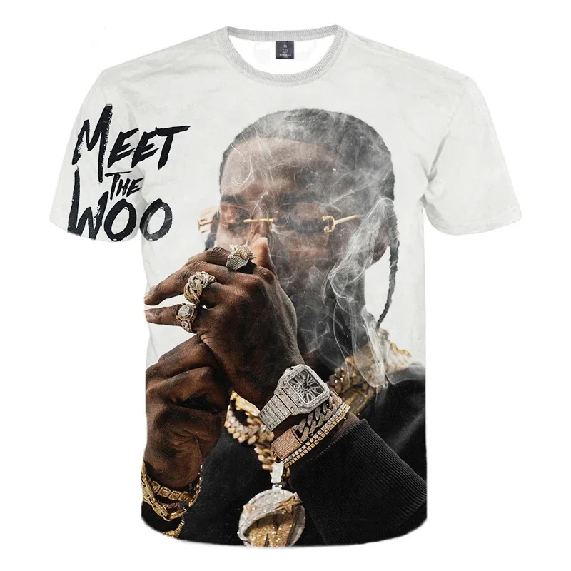 

Pop Rapper Pop Smoke 3D printed T-shirt Rapper Pop Smoke Hip Hop Cool Guy Hip Hop crewneck oversized top clothes