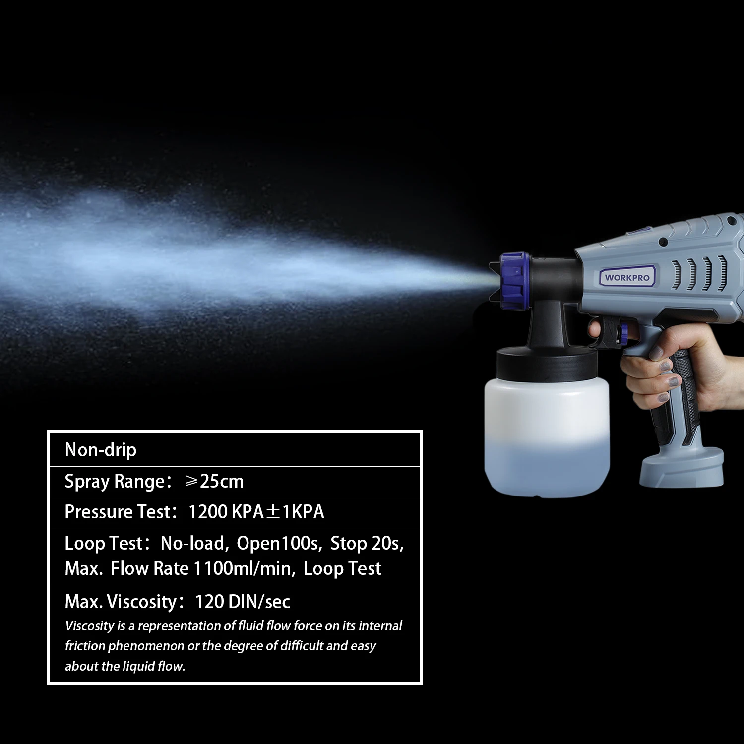 Power Tools Accessories WORKPRO 550W 220V HVLP Paint Spray Gun 800ML Electric Paint Sprayer with 2 Nozzle for Home Use Beginner