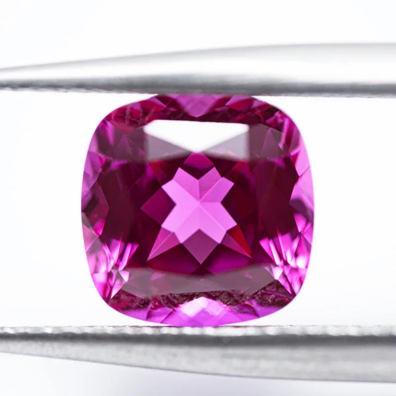 Top Lab Grown Sapphire Hot Pink Square Cushion VVS1  for Charms Beads Diy Jewelry Making Materials Selectable AGL Certificate