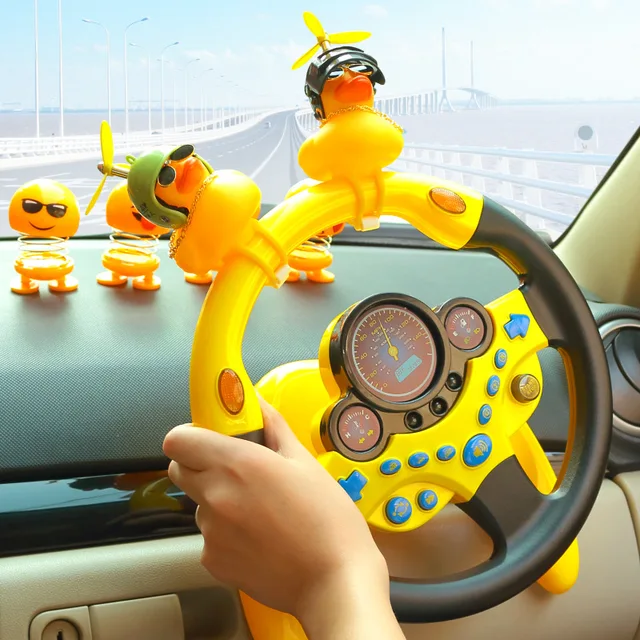Eletric Simulation Steering Wheel Toy with Light Sound Baby Kids Musical Educational Copilot Stroller Steering Wheel Vocal Toys 1