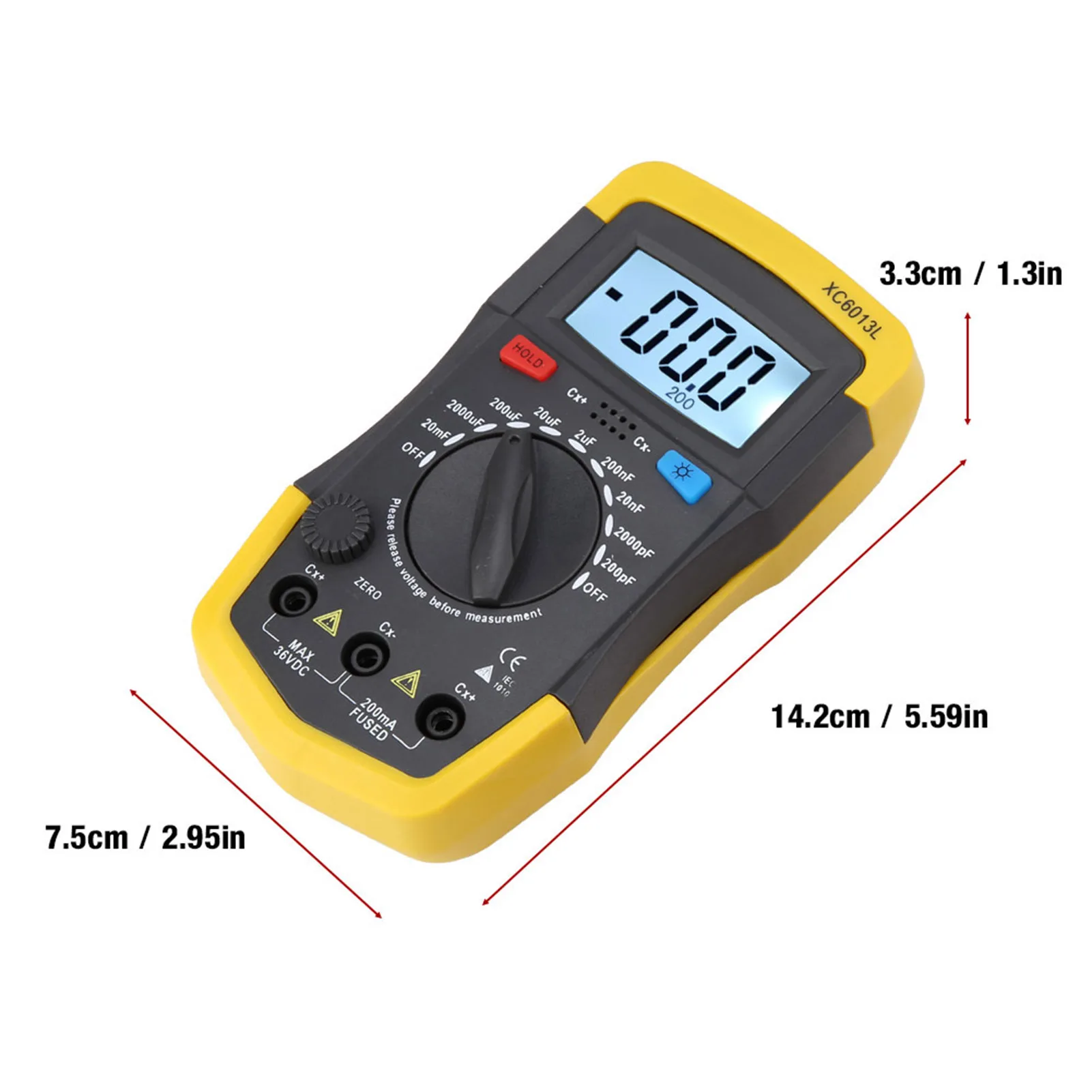 Capacitor Meter LCD Digital Capacitor Tester Capacitor Tester LCD Digital Capacitance Meter Capacitor Tester mF uF Circuit Gauge 3