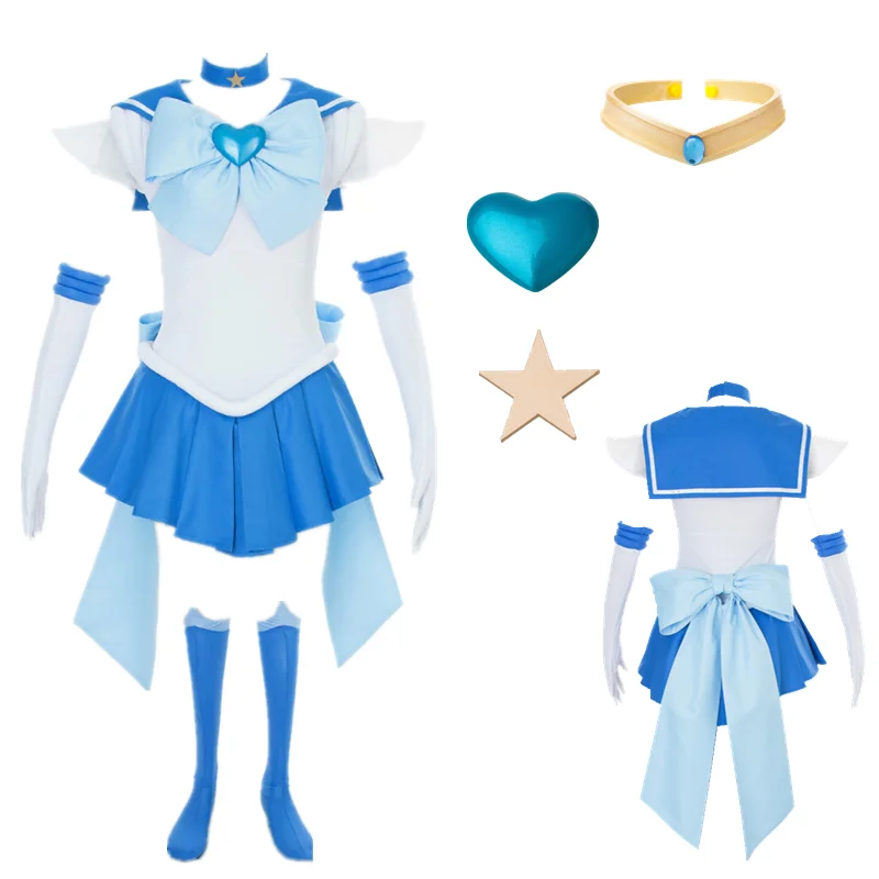 Anime Cosplay Sailor Stars Blue Dress Sailor Mercury Suit Costume Cosplay Di Halloween