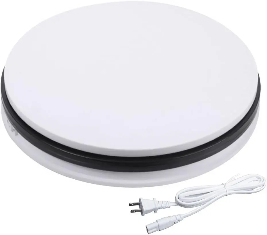 

Black Electric Motorized Rotating Turntable Display Stand with LED, 10 Inch / 25cm Diameter