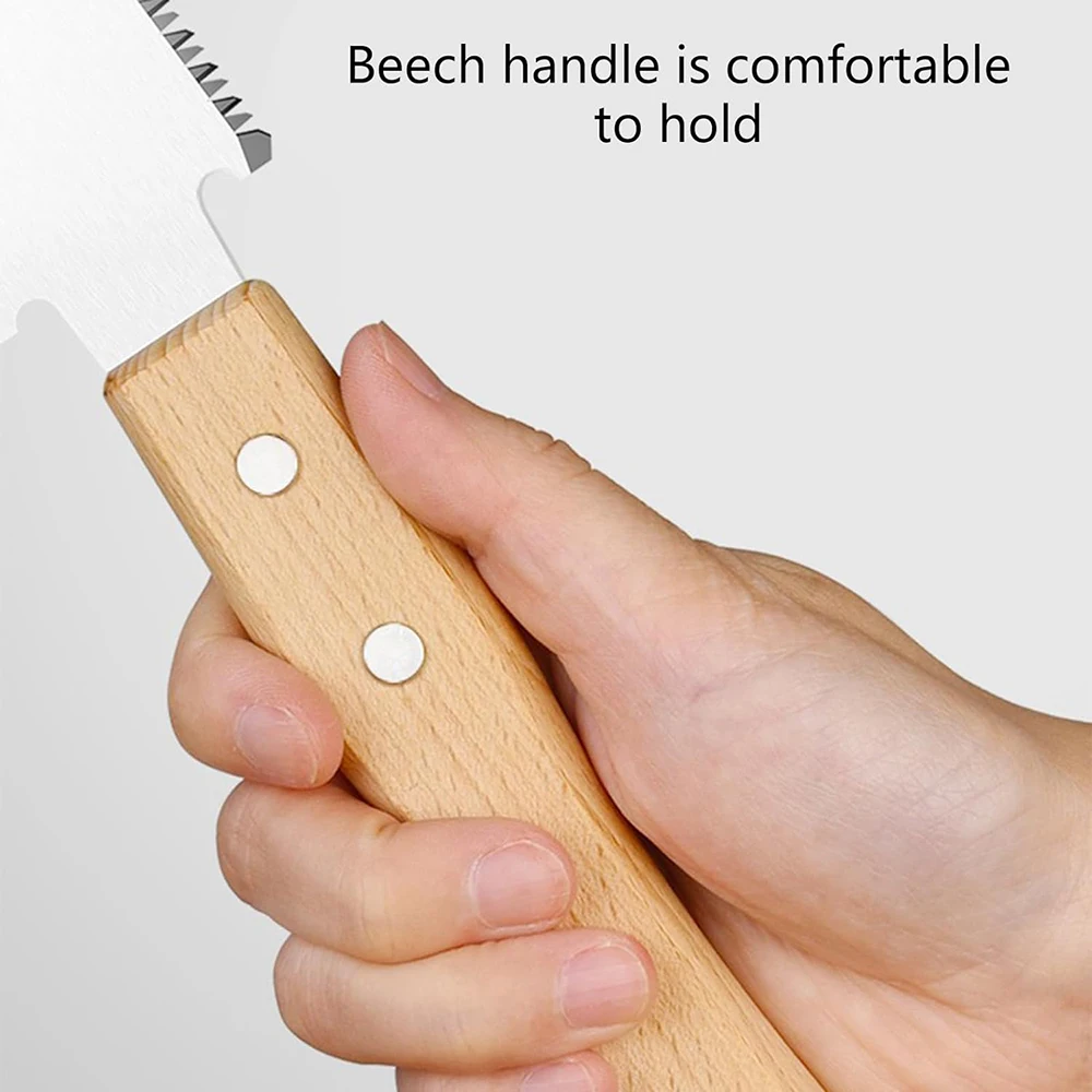 Japanese Style Hand Saw 12In Non-slip Wooden Handle Pull Saw Flush Cut Saw Handsaw Woodworking Plastic Cutting Tool Hand Saw 6