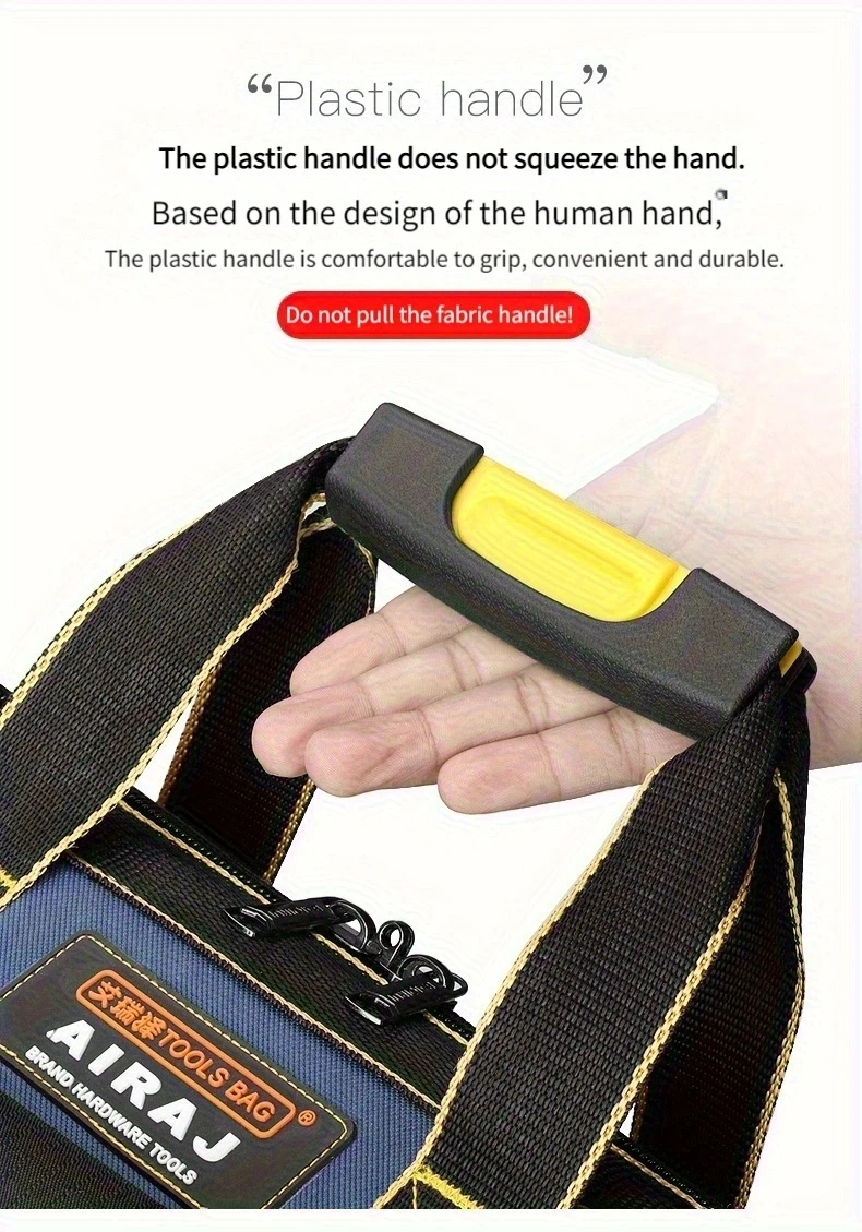 AIRAJ 다기능 도구 가방, 대용량 옥스포드 캔버스 방수 가방, 내마모성 도구 수리 보관 전기기사 가방