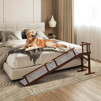 Wooden Pet Ramp with Non Slip Carpet 1