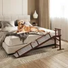 Wooden Dog Ramp for Bed with Removable Side Rail and Non-Slip Carpet, Stable Pet Ramp Stair for Couch Sofa for Small & Large & S 1