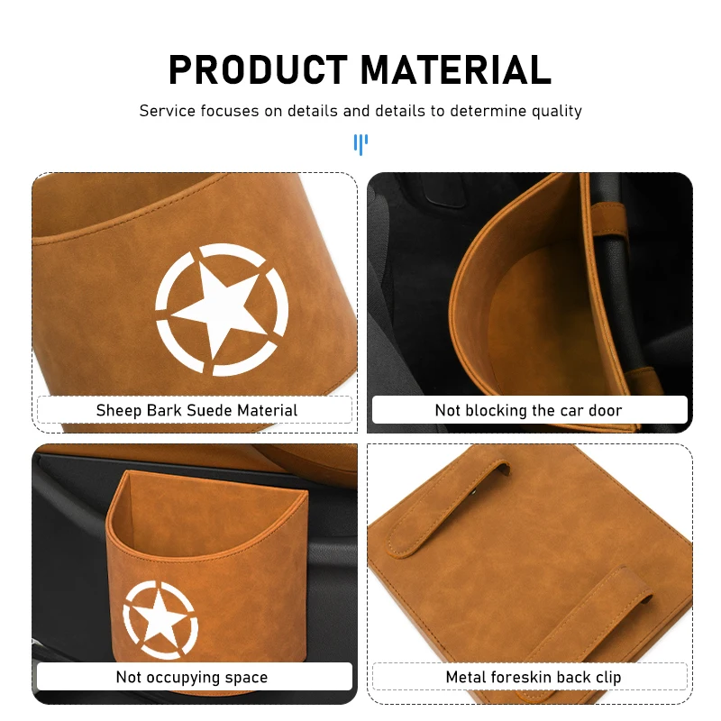 Lamb Suede Car Trash Can Auto Storage Box Rubbish Holder Bin For Jeep Renegade Compass Cherokee Wrangler Patriot Liberty