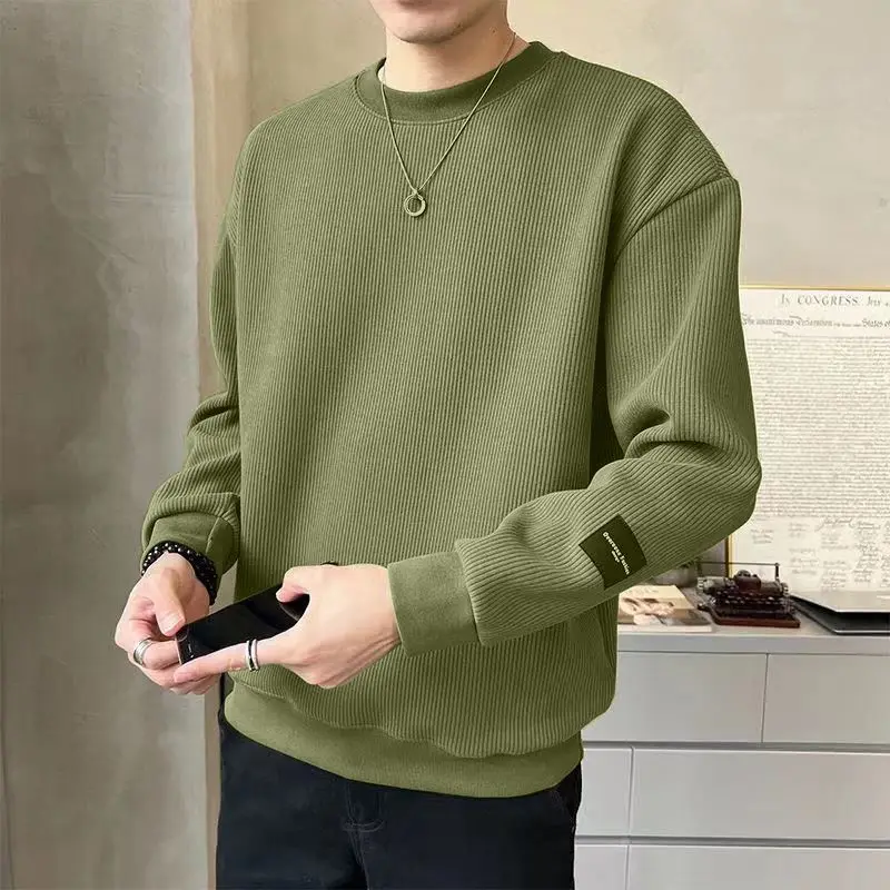 

Sweatshirt for Men Green Pullover Top Male Clothes Hoodieless Solid Pastel Color Welcome Deal Novelty and Free Shipping Offers S