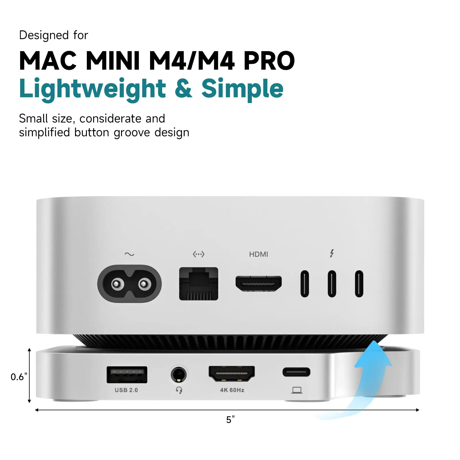 Minisopuru iExpandMate MINI4PRO Mac Mini M4 Dock with 4K@60 HDMI, 4TB M.2 NVMe SSD Enclosure for Mac Mini M4 Pro 2024 Hub Stand 5
