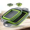 Foldable Fruit Vegetable Washing Basket Strainer Portabl Silicone Colander Collapsible Drainer with Handle Kitchen Tools 1