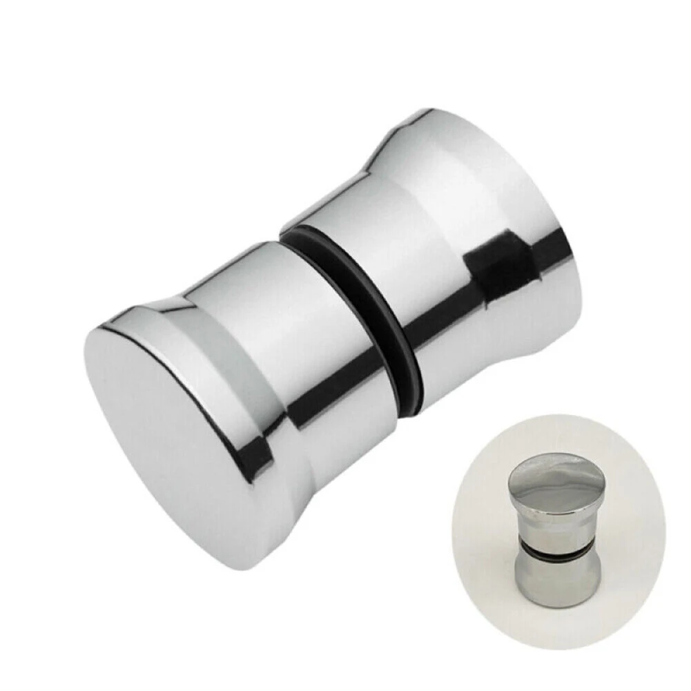 Chrome Bathroom ABS Glass Doors Replacement Handle Shower Door Knob Silver Single Hole Handle Replacement shower room accessories