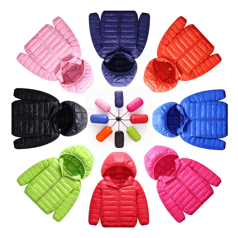 Kids Winter Jackets - Boys Girls Hooded Windproof Coat | Solid Color Outerwear