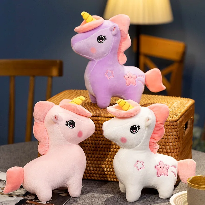 

1Pcs 23cm Lovely Colorful Unicorn Soft Doll Fun Cute Cartoon Animal Plush Toy Kids Soothing Toys Holiday Birthday Christmas Gift