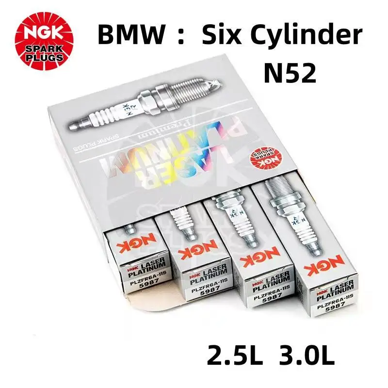 

Original NGK PLZFR6A-11S 5987 Brand New Dual Platinum Spark Plugs For BMW 323i 325i 330i 523i 525i 530i 630i X5 Z4 2.5L 3.0L N52