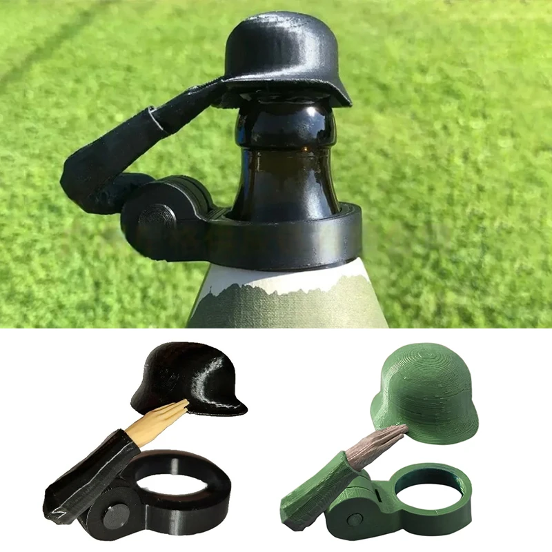 Creative Soldier Salute Beer Bottle Helmet Dust-proof Lid Saluting Pose Beer Bottle Cap For BBQ Party Bar Enthusiasts Gift beer bottle caps