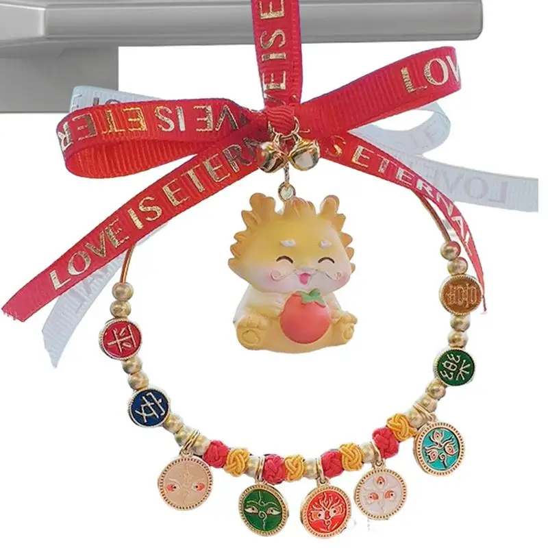 

Подвеска в автомобиль «дракон», резиновый автомобильный кулон на Лунный Новый год для зеркала заднего вида, праздничное украшение для дома